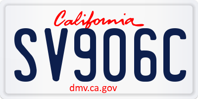 CA license plate SV906C