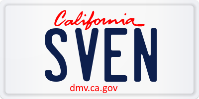 CA license plate SVEN