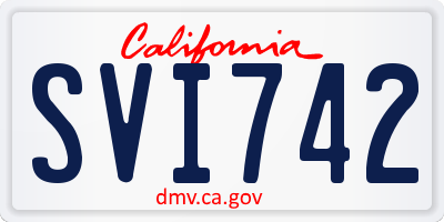 CA license plate SVI742