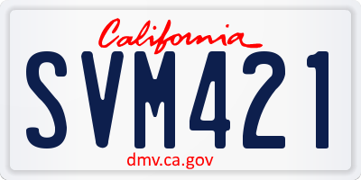 CA license plate SVM421