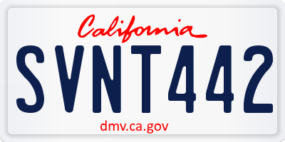 CA license plate SVNT442