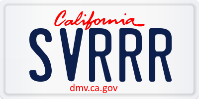 CA license plate SVRRR