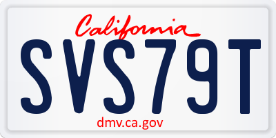 CA license plate SVS79T