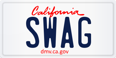 CA license plate SWAG