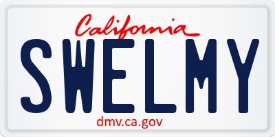 CA license plate SWELMY