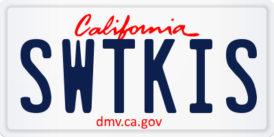 CA license plate SWTKIS