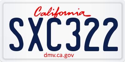 CA license plate SXC322