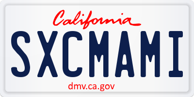 CA license plate SXCMAMI