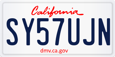 CA license plate SY57UJN