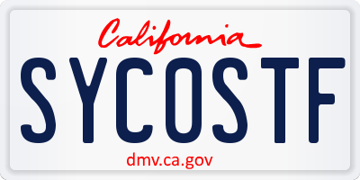 CA license plate SYC0STF