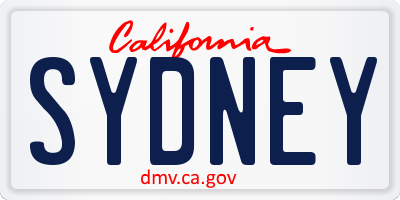 CA license plate SYDNEY