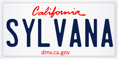 CA license plate SYLVANA