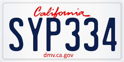 CA license plate SYP334