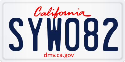 CA license plate SYW082