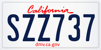 CA license plate SZZ737