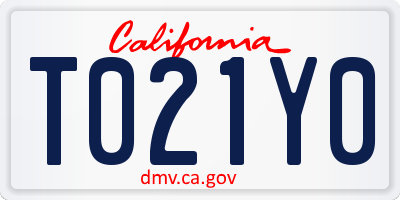 CA license plate T021Y0