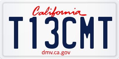 CA license plate T13CMT