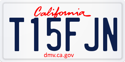 CA license plate T15FJN