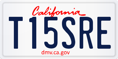 CA license plate T15SRE