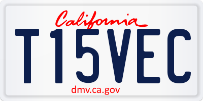 CA license plate T15VEC