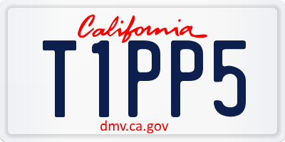 CA license plate T1PP5