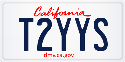 CA license plate T2YYS