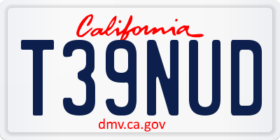 CA license plate T39NUD