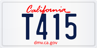 CA license plate T415