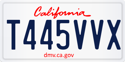 CA license plate T445VVX