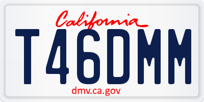 CA license plate T46DMM