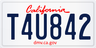 CA license plate T4U842