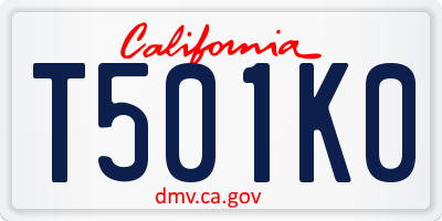 CA license plate T501K0