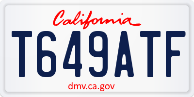 CA license plate T649ATF