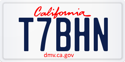 CA license plate T7BHN