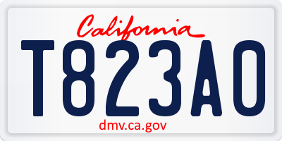 CA license plate T823A0