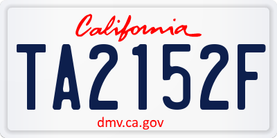 CA license plate TA2152F