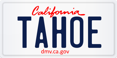 CA license plate TAHOE