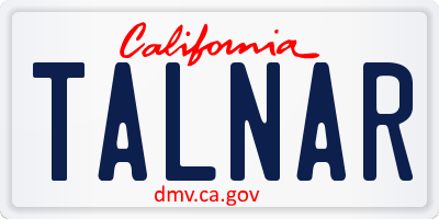 CA license plate TALNAR