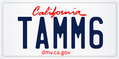 CA license plate TAMM6