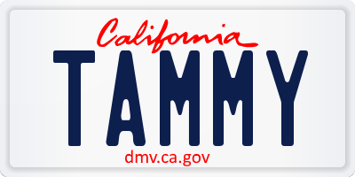 CA license plate TAMMY