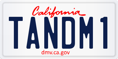 CA license plate TANDM1