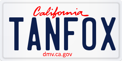 CA license plate TANFOX