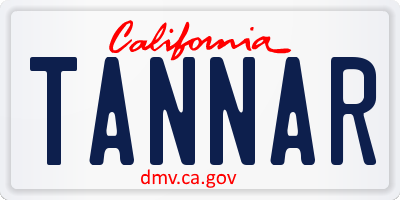 CA license plate TANNAR
