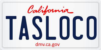 CA license plate TASLOCO