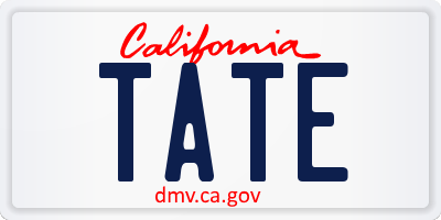 CA license plate TATE