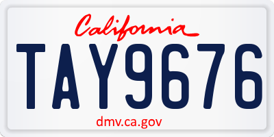 CA license plate TAY9676