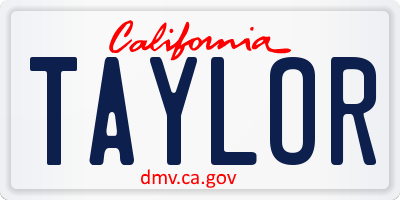 CA license plate TAYLOR