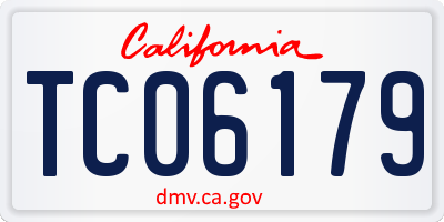 CA license plate TC06179