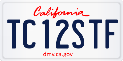 CA license plate TC12STF
