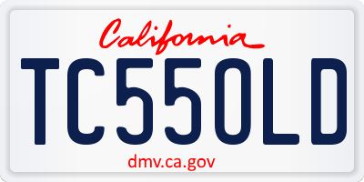 CA license plate TC55OLD